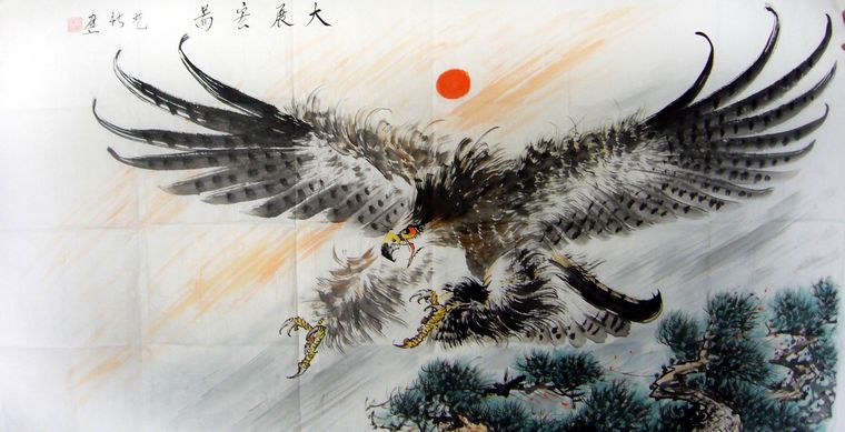 鹰的国画